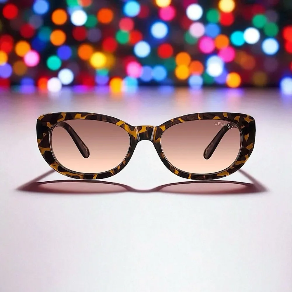 VELVET EYEWEAR The Harper Cat Eye Sunglasses in tortoise w/microfiber pouch